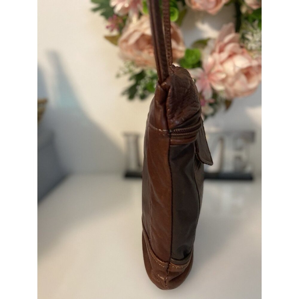 Vintage Brown Tooled Leather Cross Body Purse Handbag Shoulder Bag Tassel 9"x6" - Picture 16 of 16
